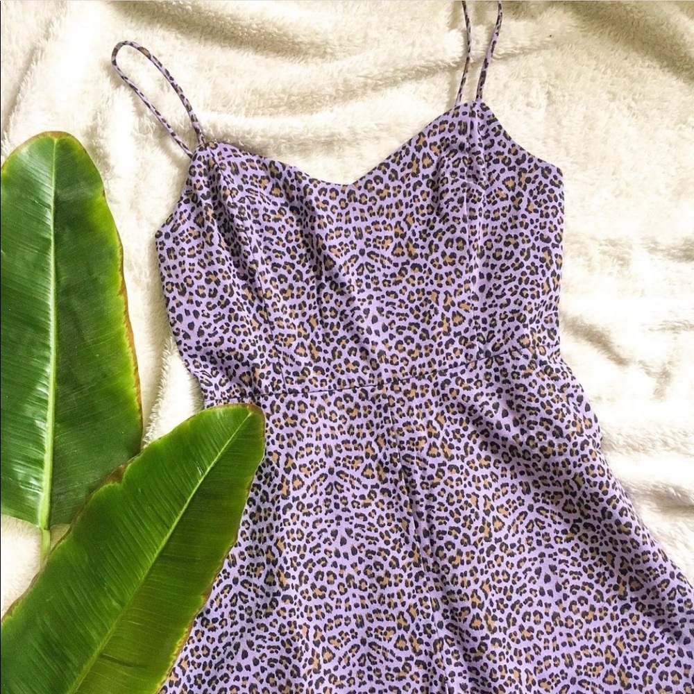LUSH -purple leopard romper -New